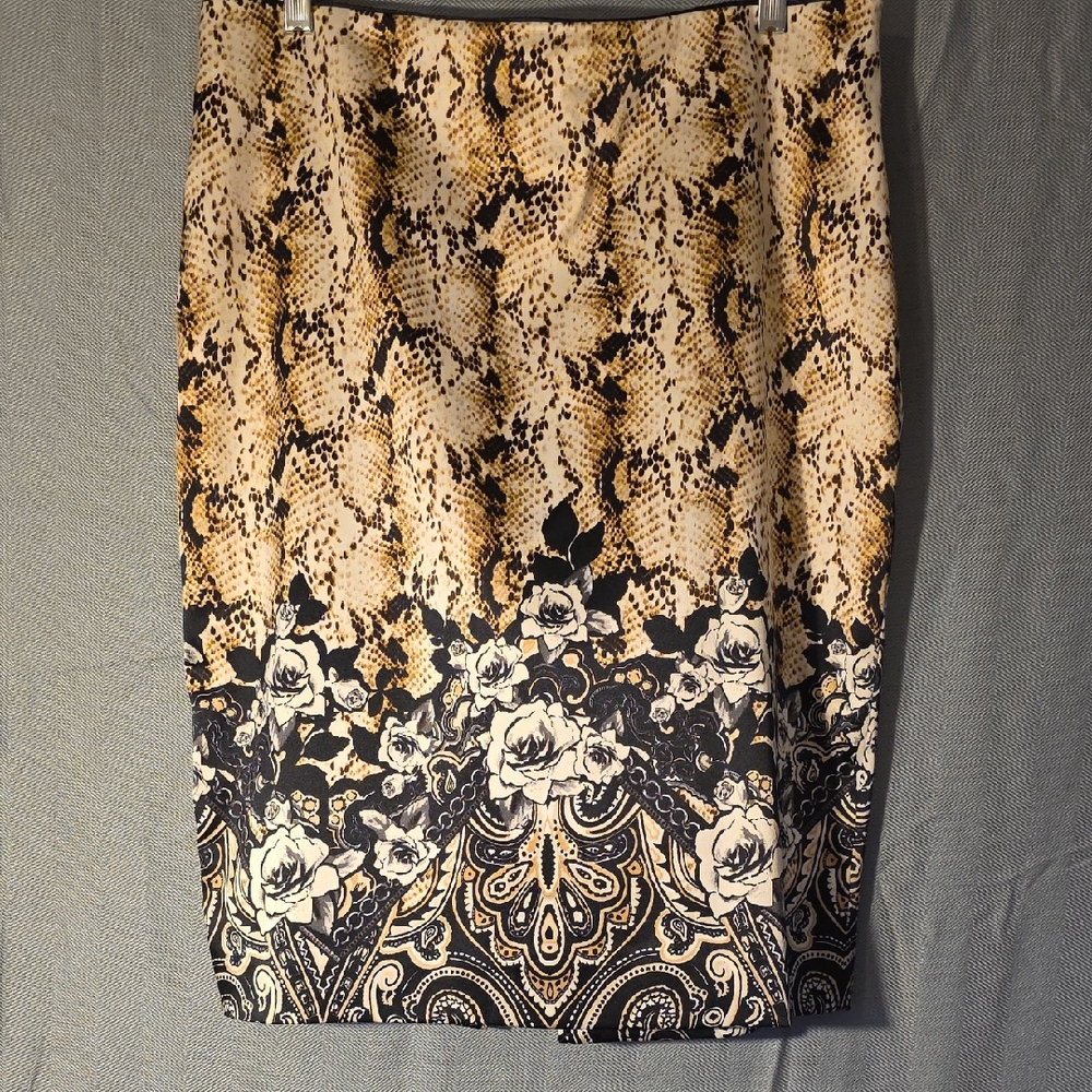 White House Black Market Snake Print Pencil Skirt